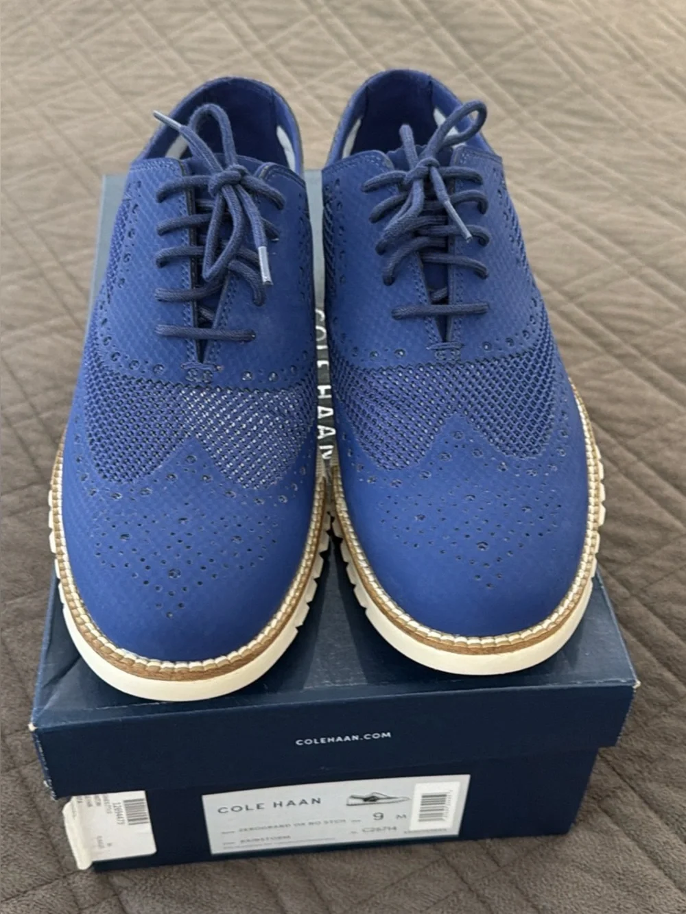 Cole Haan ZERØGRAND No Stitch Wingtip Oxford Size 9